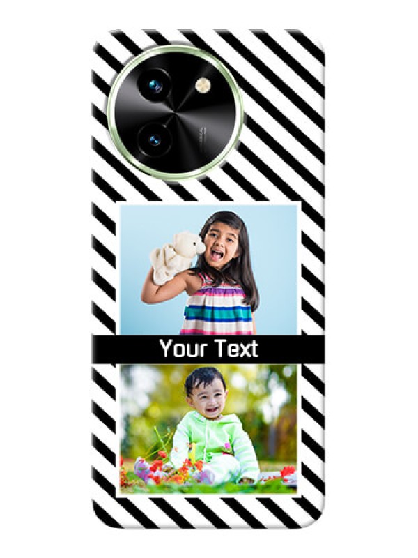 Custom Vivo T3X 5G Back Covers: Black And White Stripes Design