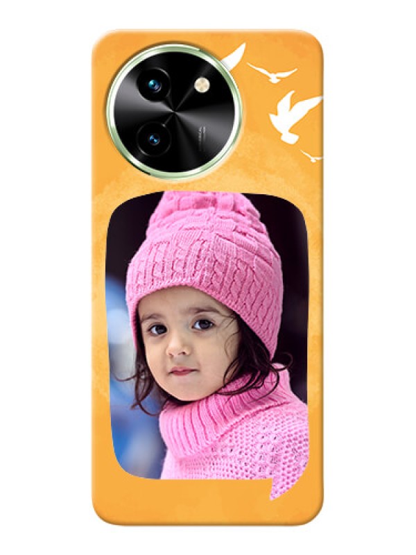 Custom Vivo T3X 5G Phone Covers: Water Color Design with Bird Icons