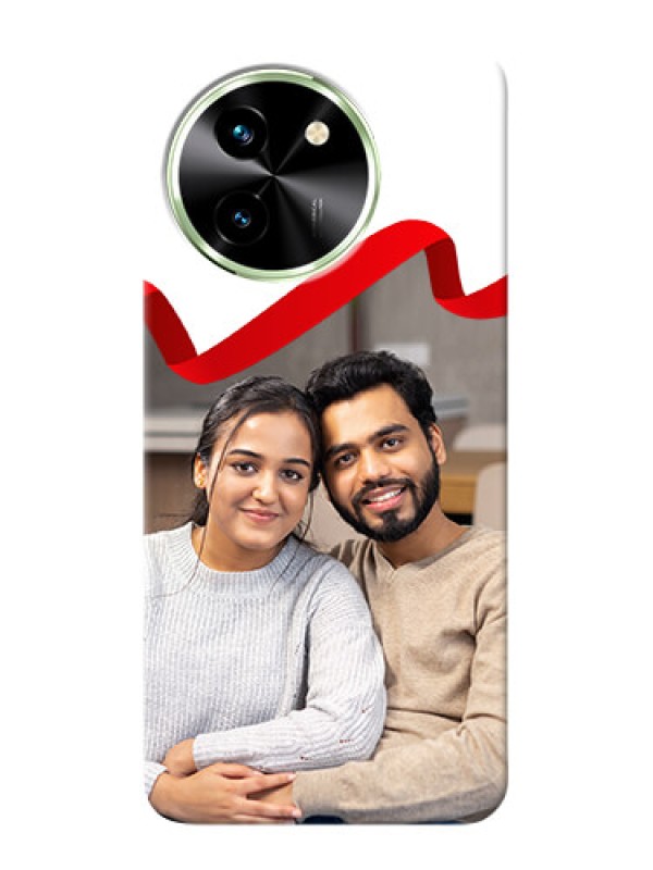 Custom Vivo T3X 5G custom phone cases: Red Ribbon Frame Design