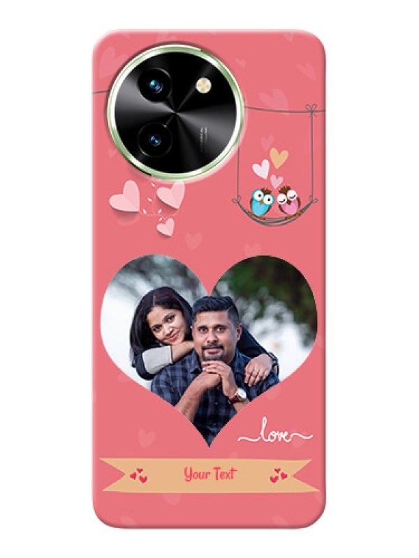 Custom Vivo T3X 5G custom phone covers: Peach Color Love Design