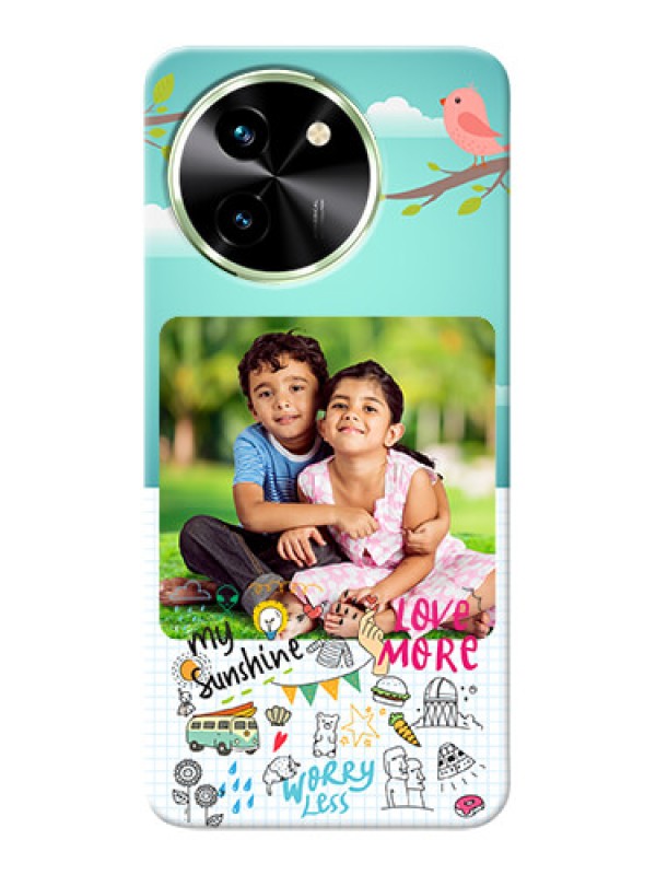 Custom Vivo T3X 5G phone cases online: Doodle love Design