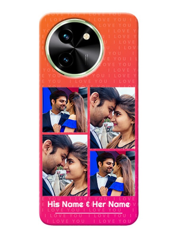 Custom Vivo T3X 5G custom back covers: I Love You Pink Design