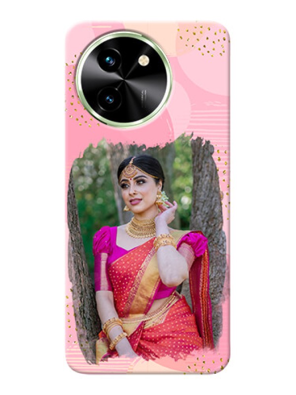 Custom Vivo T3X 5G Phone Covers for Girls: Gold Glitter Splash Design