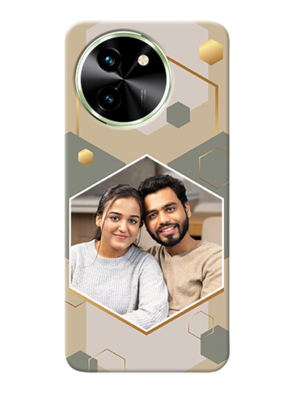 Custom Vivo T3X 5G Photo Printing on Case with Stylish Hexagon Pattern Design