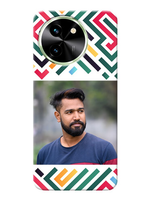 Custom Vivo T3X 5G Personalized Phone Case with Colorful Maze Pattern Design