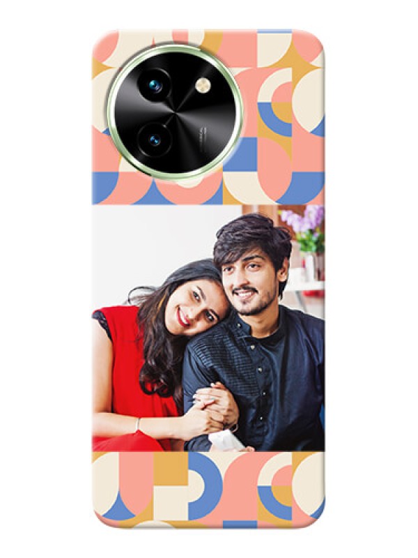 Custom Vivo T3X 5G Photo Printing on Case with Semicircle Maze Pattern Design