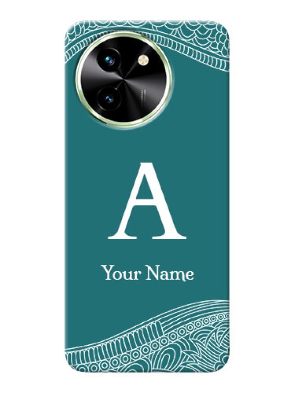 Custom Vivo T3X 5G Personalized Phone Case with line art pattern with custom name Design