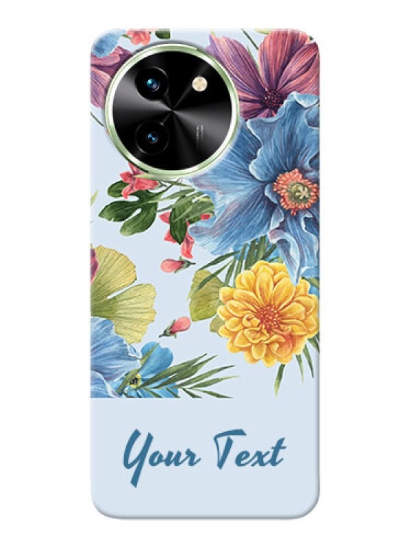 Custom Vivo T3X 5G Custom Mobile Case with Stunning Watercolored Flowers Painting Design