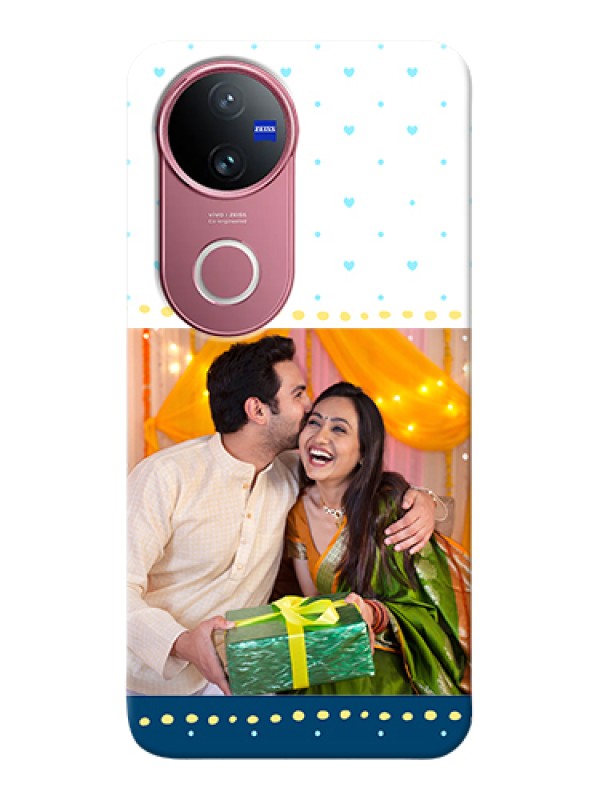 Custom Vivo T4R Custom Hard Phone Case - White And Blue Abstract Design