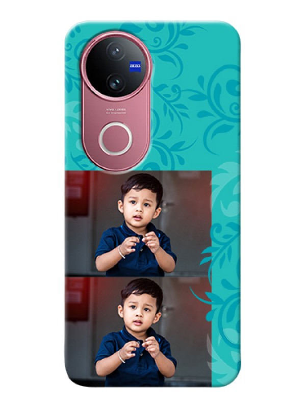 Custom Vivo T4R Custom Hard Phone Case - With Photo And Green Floral Design