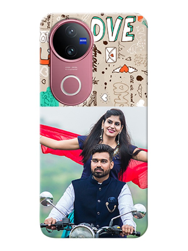 Custom Vivo T4R Custom Hard Phone Case - Love Doodle Pattern