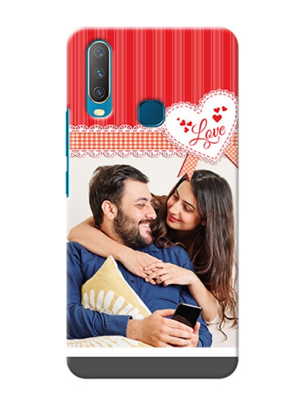 Custom Vivo U10 phone cases online: Red Love Pattern Design