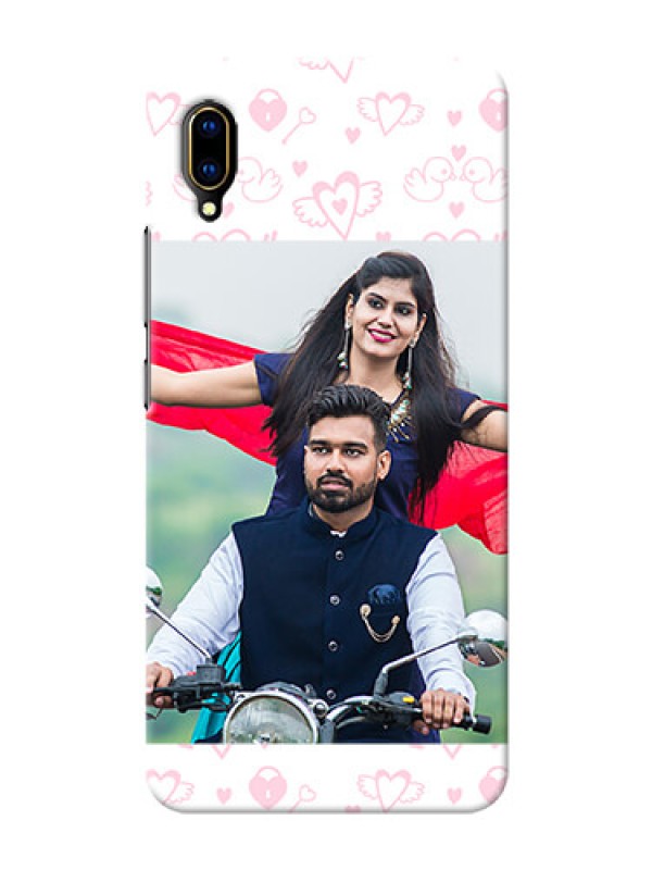 Custom Vivo V11 Pro personalized phone covers: Pink Flying Heart Design