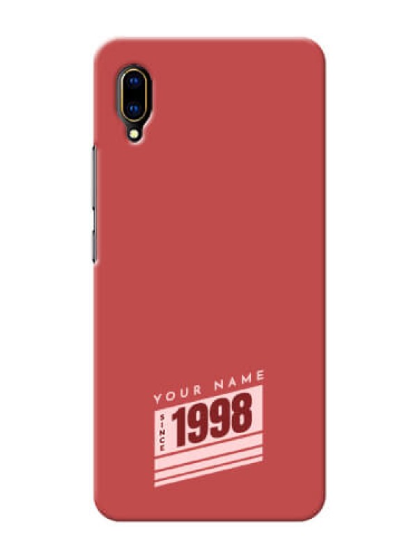 Custom Vivo V11 Pro Phone Back Covers: Red custom year of birth Design