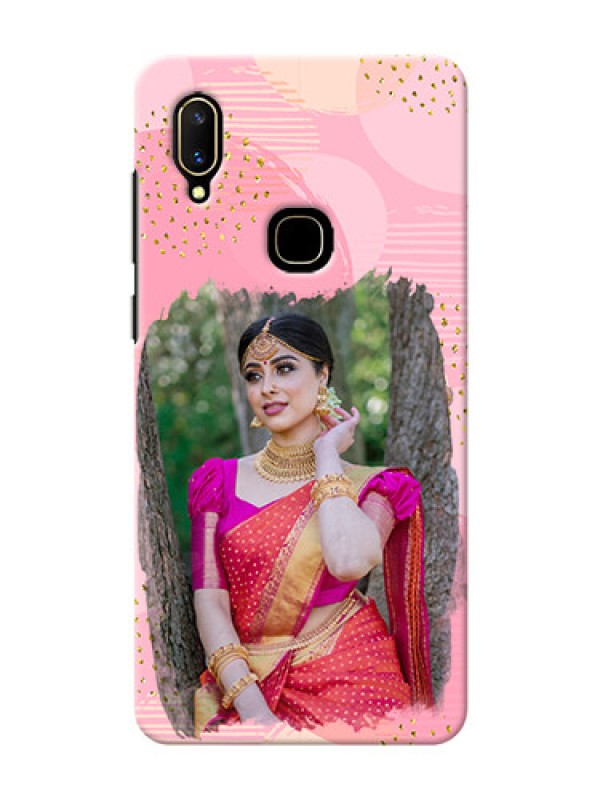 Custom Vivo V11 Phone Covers for Girls: Gold Glitter Splash Design