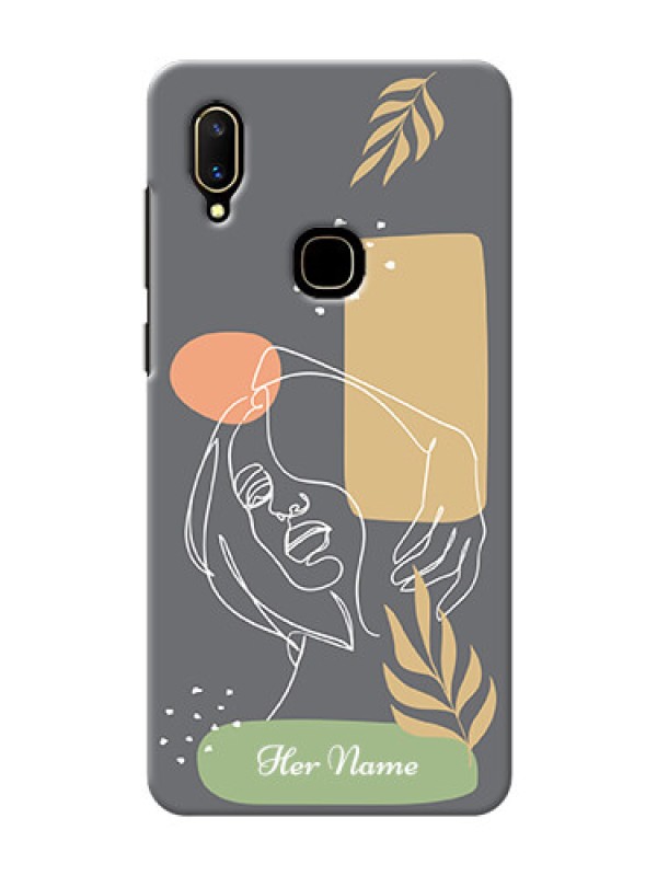 Custom Vivo V11 Phone Back Covers: Gazing Woman line art Design