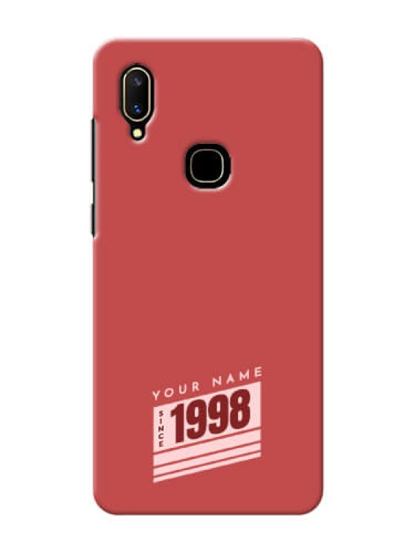 Custom Vivo V11 Phone Back Covers: Red custom year of birth Design