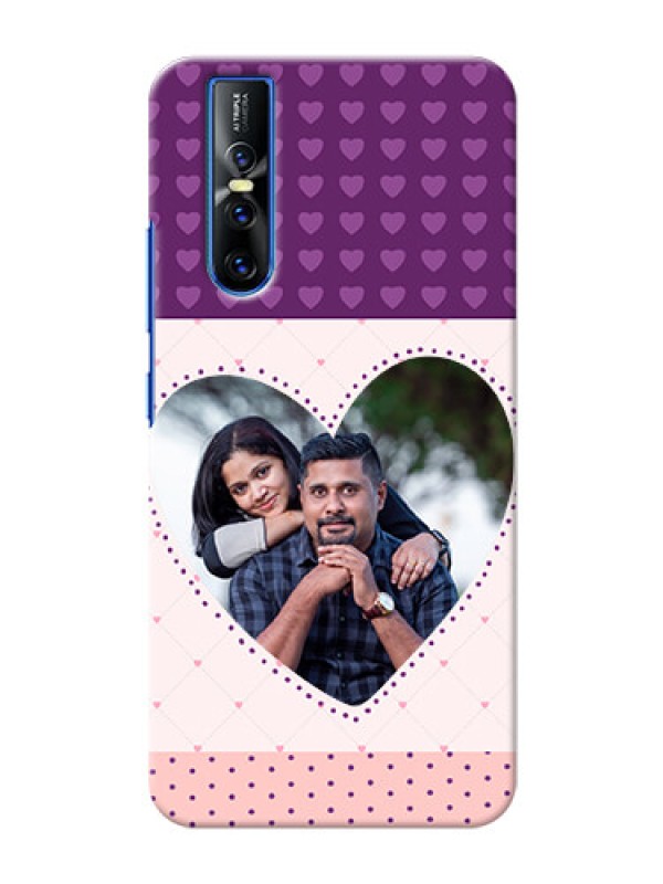 Custom Vivo V15 Pro Mobile Back Covers: Violet Love Dots Design