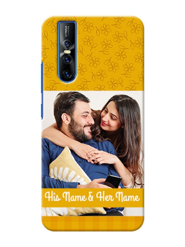 Custom Vivo V15 Pro mobile phone covers: Yellow Floral Design