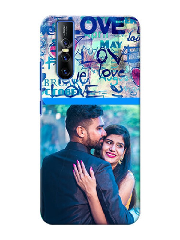Custom Vivo V15 Pro Mobile Covers Online: Colorful Love Design