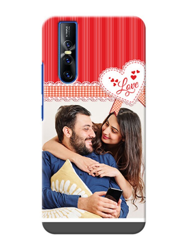 Custom Vivo V15 Pro phone cases online: Red Love Pattern Design
