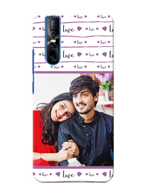 Custom Vivo V15 Pro Mobile Back Covers: Couples Heart Design