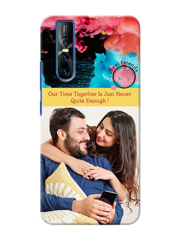 Custom Vivo V15 Pro Mobile Cases: Quote with Acrylic Painting Design