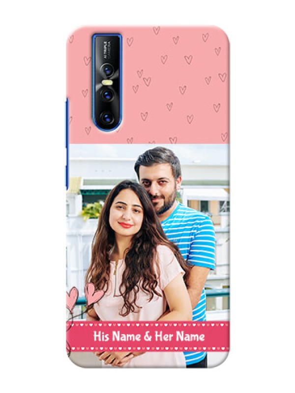 Custom Vivo V15 Pro phone back covers: Love Design Peach Color