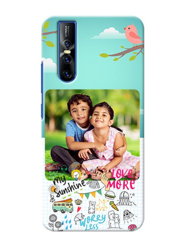Custom Vivo V15 Pro phone cases online: Doodle love Design