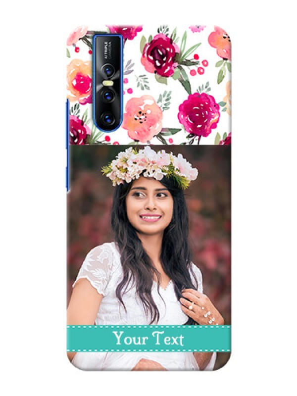 Custom Vivo V15 Pro Personalized Mobile Cases: Watercolor Floral Design