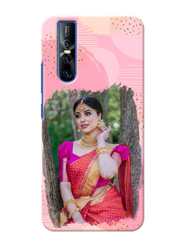Custom Vivo V15 Pro Phone Covers for Girls: Gold Glitter Splash Design