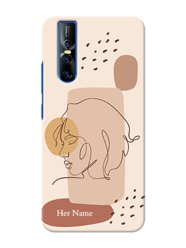 Custom Vivo V15 Pro Custom Phone Covers: Calm Woman line art Design