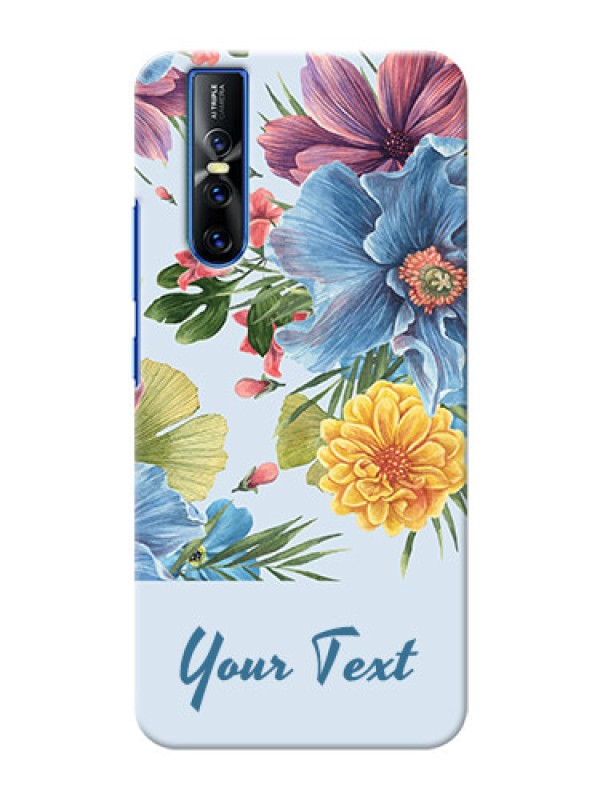 Custom Vivo V15 Pro Custom Phone Cases: Stunning Watercolored Flowers Painting Design