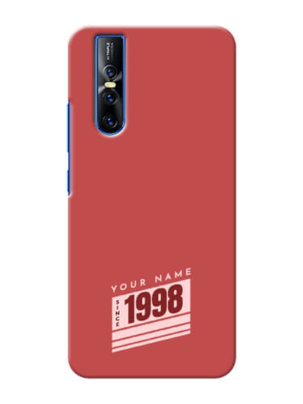 Custom Vivo V15 Pro Phone Back Covers: Red custom year of birth Design