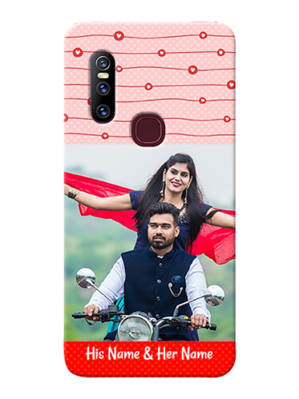 Custom Vivo V15 Custom Phone Cases: Red Pattern Case Design