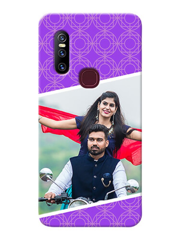 Custom Vivo V15 mobile back covers online: violet Pattern Design