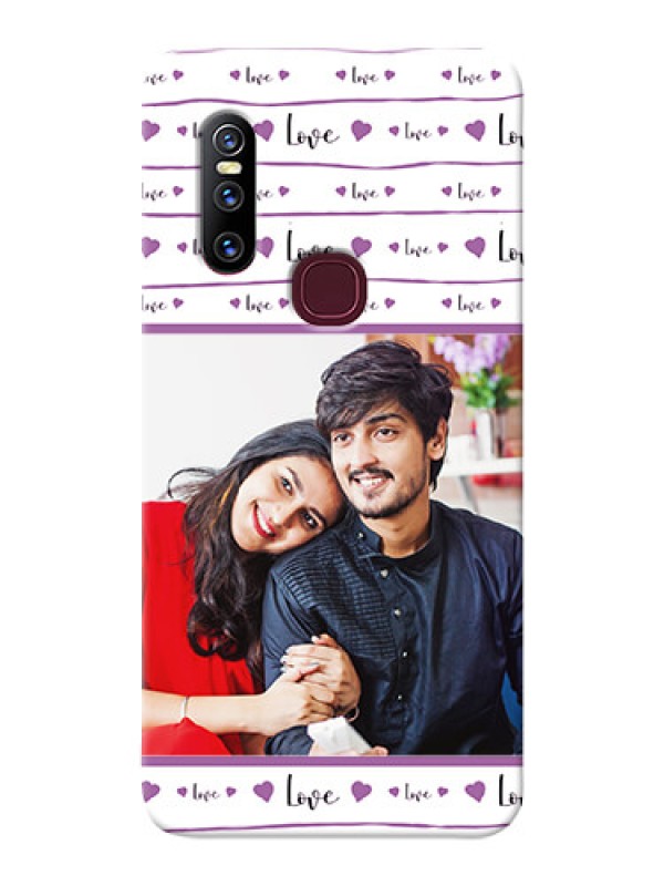 Custom Vivo V15 Mobile Back Covers: Couples Heart Design