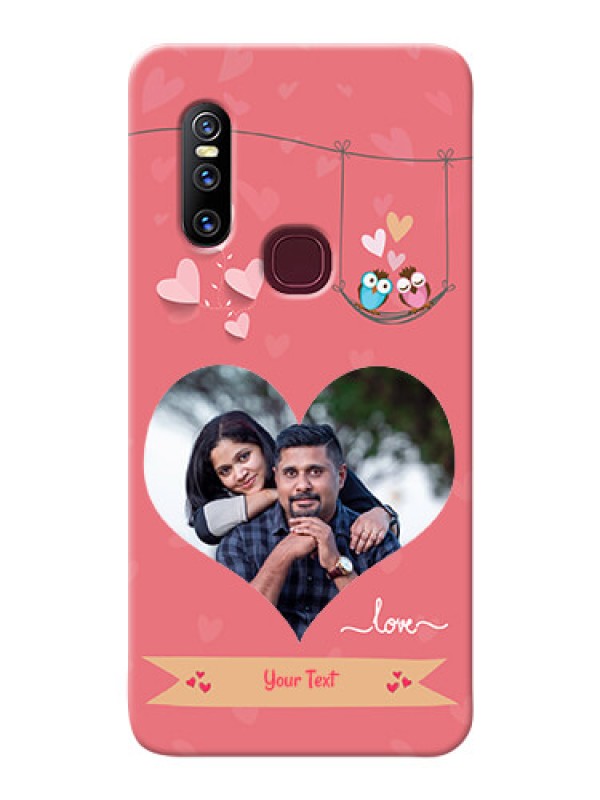 Custom Vivo V15 custom phone covers: Peach Color Love Design 