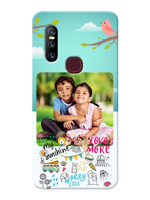 Custom Vivo V15 phone cases online: Doodle love Design