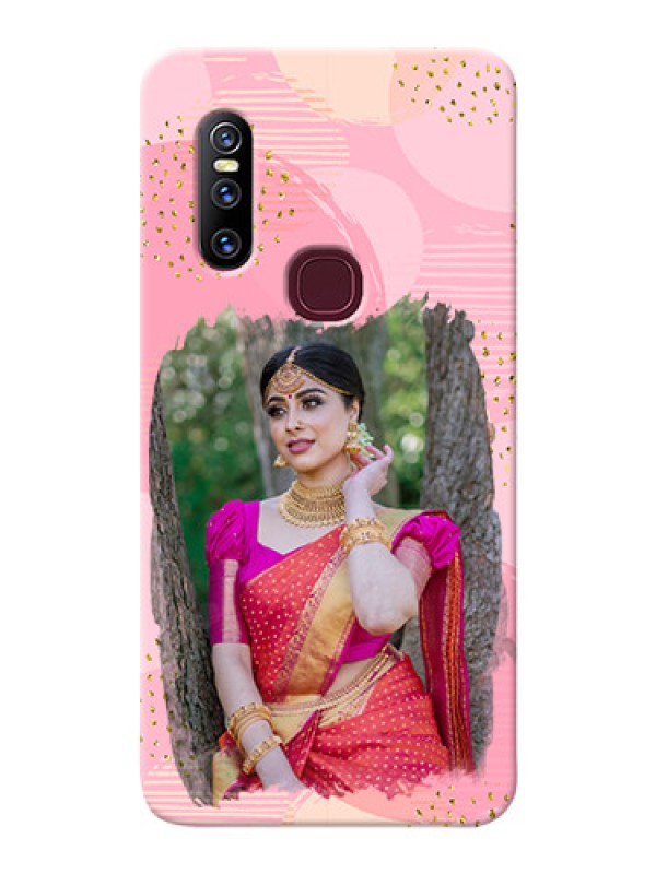 Custom Vivo V15 Phone Covers for Girls: Gold Glitter Splash Design