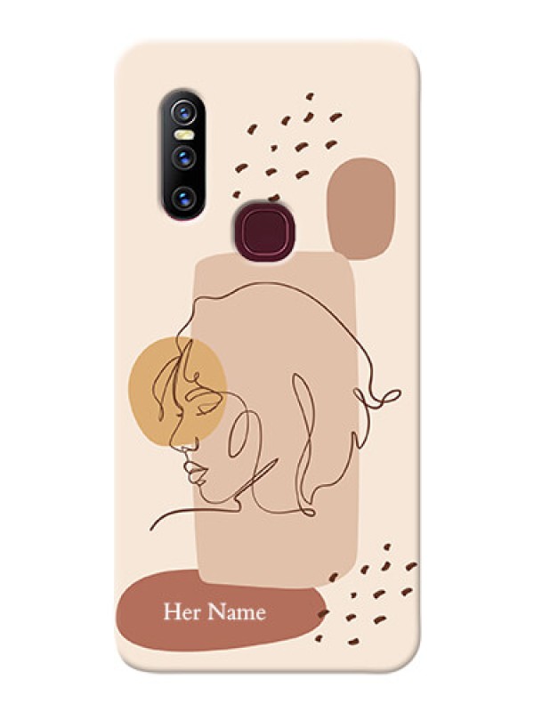 Custom Vivo V15 Custom Phone Covers: Calm Woman line art Design