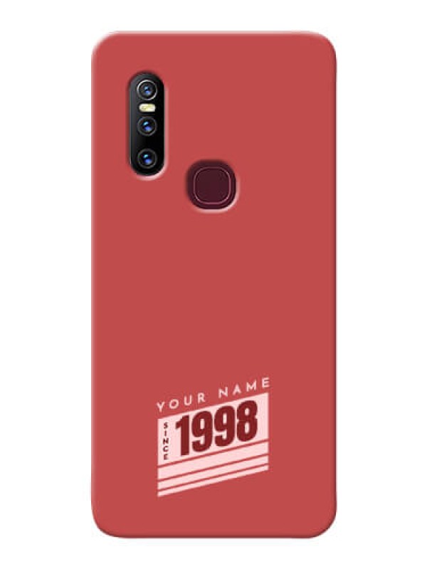 Custom Vivo V15 Phone Back Covers: Red custom year of birth Design