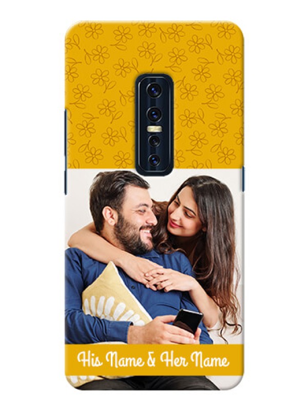 Custom Vivo V17 Pro mobile phone covers: Yellow Floral Design