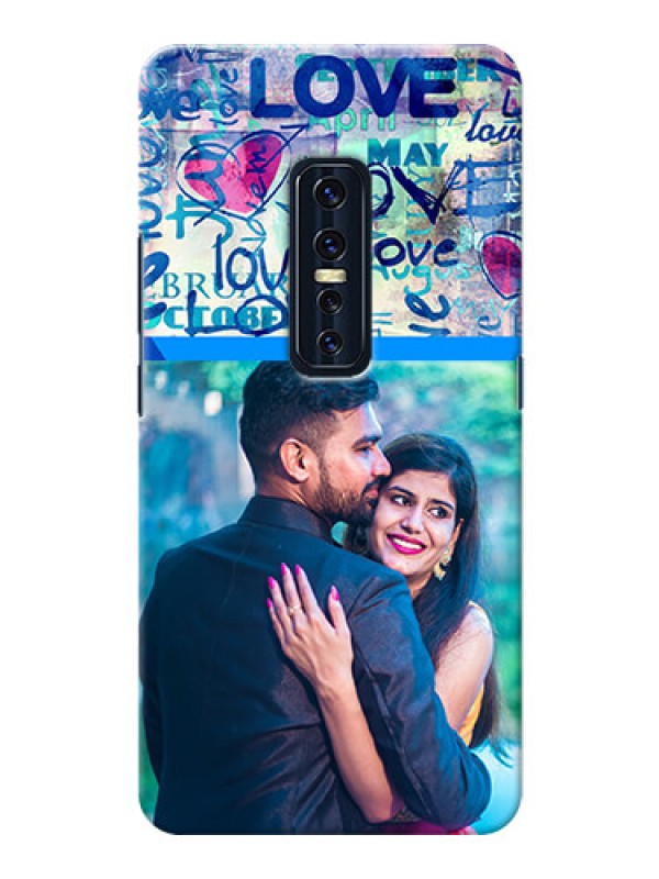 Custom Vivo V17 Pro Mobile Covers Online: Colorful Love Design