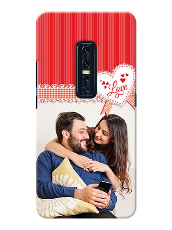 Custom Vivo V17 Pro phone cases online: Red Love Pattern Design