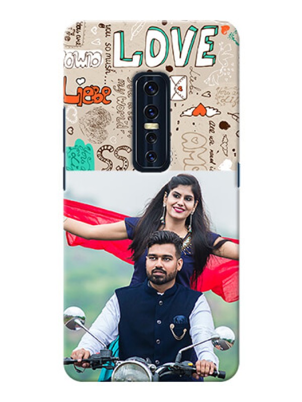 Custom Vivo V17 Pro Personalised mobile covers: Love Doodle Pattern 