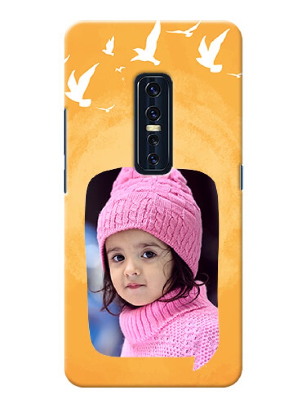 Custom Vivo V17 Pro Phone Covers: Water Color Design with Bird Icons