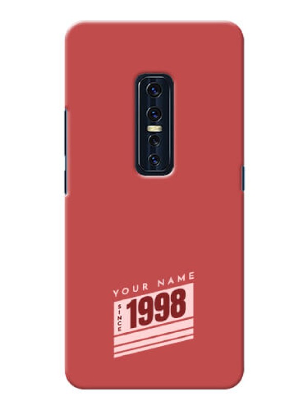 Custom Vivo V17 Pro Phone Back Covers: Red custom year of birth Design