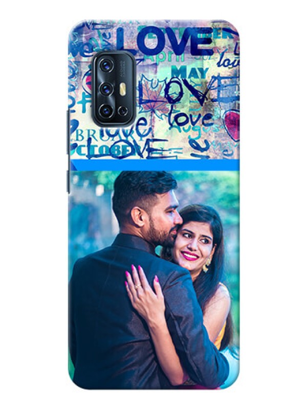 Custom Vivo V17 Mobile Covers Online: Colorful Love Design