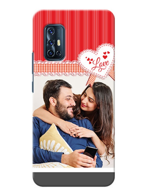 Custom Vivo V17 phone cases online: Red Love Pattern Design
